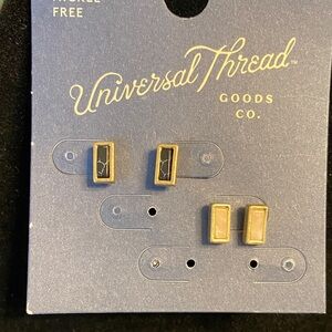 Universal Thread Black & White Stone Stud Earrings